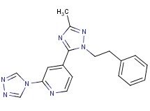 4-[3-methyl-1-(2-phenylethyl)-1H-1,2,4-triazol-5-yl]-2-(4H-1,2,4-triazol-4-yl)pyridine