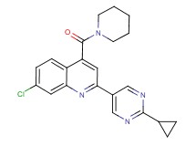 7-chloro-2-(2-cyclopropylpyrimidin-5-yl)-4-(piperidin-1-ylcarbonyl)quinoline