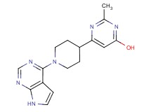 2-methyl-6-[1-(7H-pyrrolo[2,3-d]pyrimidin-4-yl)-4-piperidinyl]-4-pyrimidinol