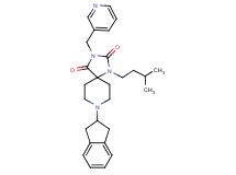 8-(2,3-dihydro-1H-inden-2-yl)-1-(3-methylbutyl)-3-(3-pyridinylmethyl)-1,3,8-triazaspiro[4.5]decane-2,4-dione
