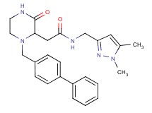 2-[1-(4-biphenylylmethyl)-3-oxo-2-piperazinyl]-N-[(1,5-dimethyl-1H-pyrazol-3-yl)methyl]acetamide