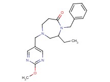 4-benzyl-3-ethyl-1-[(2-methoxypyrimidin-5-yl)methyl]-1,4-diazepan-5-one