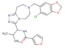 N-(1-{7-[(6-chloro-1,3-benzodioxol-5-yl)methyl]-6,7,8,9-tetrahydro-5H-[1,2,4]triazolo[4,3-d][1,4]diazepin-3-yl}-2-methylpropyl)-3-furamide