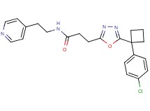 3-{5-[1-(4-chlorophenyl)cyclobutyl]-1,3,4-oxadiazol-2-yl}-N-[2-(4-pyridinyl)ethyl]propanamide