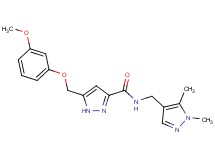 N-[(1,5-dimethyl-1H-pyrazol-4-yl)methyl]-5-[(3-methoxyphenoxy)methyl]-1H-pyrazole-3-carboxamide