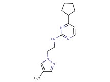 4-cyclopentyl-N-[2-(4-methyl-1H-pyrazol-1-yl)ethyl]pyrimidin-2-amine