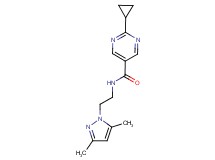 2-cyclopropyl-N-[2-(3,5-dimethyl-1H-pyrazol-1-yl)ethyl]pyrimidine-5-carboxamide