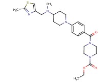 ethyl 4-[4-(4-{methyl[(2-methyl-1,3-thiazol-4-yl)methyl]amino}-1-piperidinyl)benzoyl]-1-piperazinecarboxylate