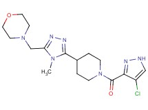 4-[(5-{1-[(4-chloro-1H-pyrazol-3-yl)carbonyl]piperidin-4-yl}-4-methyl-4H-1,2,4-triazol-3-yl)methyl]morpholine
