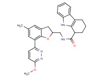 N-{[7-(6-methoxy-3-pyridazinyl)-5-methyl-2,3-dihydro-1-benzofuran-2-yl]methyl}-2,3,4,9-tetrahydro-1H-carbazole-1-carboxamide