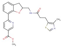methyl 6-[2-({[3-(4-methyl-1,3-thiazol-5-yl)propanoyl]amino}methyl)-2,3-dihydro-1-benzofuran-7-yl]nicotinate