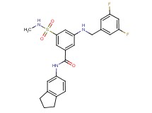 3-[(3,5-difluorobenzyl)amino]-N-(2,3-dihydro-1H-inden-5-yl)-5-[(methylamino)sulfonyl]benzamide