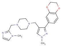 1-{[3-(2,3-dihydro-1,4-benzodioxin-6-yl)-1-methyl-1H-pyrazol-4-yl]methyl}-4-[(1-methyl-1H-imidazol-2-yl)methyl]piperazine