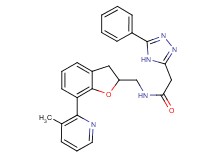 N-{[7-(3-methyl-2-pyridinyl)-2,3-dihydro-1-benzofuran-2-yl]methyl}-2-(5-phenyl-4H-1,2,4-triazol-3-yl)acetamide