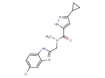 N-[(5-chloro-1H-benzimidazol-2-yl)methyl]-3-cyclopropyl-N-methyl-1H-pyrazole-5-carboxamide