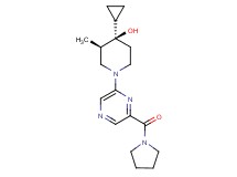 (3R*,4R*)-4-cyclopropyl-3-methyl-1-[6-(1-pyrrolidinylcarbonyl)-2-pyrazinyl]-4-piperidinol