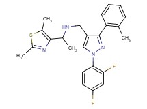 N-{[1-(2,4-difluorophenyl)-3-(2-methylphenyl)-1H-pyrazol-4-yl]methyl}-1-(2,5-dimethyl-1,3-thiazol-4-yl)ethanamine