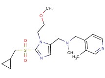1-[2-[(cyclopropylmethyl)sulfonyl]-1-(2-methoxyethyl)-1H-imidazol-5-yl]-N-methyl-N-[(3-methyl-4-pyridinyl)methyl]methanamine