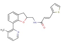 (2E)-N-{[7-(3-methyl-2-pyridinyl)-2,3-dihydro-1-benzofuran-2-yl]methyl}-3-(2-thienyl)acrylamide