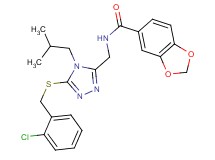 N-({5-[(2-chlorobenzyl)thio]-4-isobutyl-4H-1,2,4-triazol-3-yl}methyl)-1,3-benzodioxole-5-carboxamide