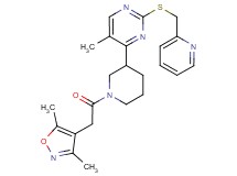 4-{1-[(3,5-dimethyl-4-isoxazolyl)acetyl]-3-piperidinyl}-5-methyl-2-[(2-pyridinylmethyl)thio]pyrimidine