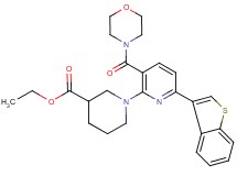 ethyl 1-[6-(1-benzothien-3-yl)-3-(4-morpholinylcarbonyl)-2-pyridinyl]-3-piperidinecarboxylate