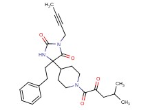 3-(2-butyn-1-yl)-5-[1-(4-methyl-2-oxopentanoyl)-4-piperidinyl]-5-(2-phenylethyl)-2,4-imidazolidinedione