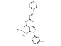 (2E)-N-[1-(3-fluorophenyl)-6,6-dimethyl-4,5,6,7-tetrahydro-1H-indazol-4-yl]-3-(3-pyridinyl)acrylamide