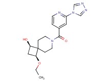 (1R*,3S*)-3-ethoxy-7-[2-(4H-1,2,4-triazol-4-yl)isonicotinoyl]-7-azaspiro[3.5]nonan-1-ol