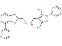 2-(3,5-dimethyl-1-phenyl-1H-pyrazol-4-yl)-N-{[7-(3-pyridinyl)-2,3-dihydro-1-benzofuran-2-yl]methyl}acetamide