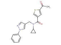 5-acetyl-N-cyclopropyl-N-[(1-phenyl-1H-pyrazol-4-yl)methyl]thiophene-3-carboxamide
