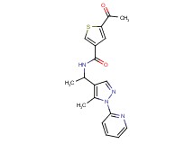 5-acetyl-N-{1-[5-methyl-1-(2-pyridinyl)-1H-pyrazol-4-yl]ethyl}-3-thiophenecarboxamide