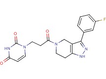 1-{3-[3-(3-fluorophenyl)-1,4,6,7-tetrahydro-5H-pyrazolo[4,3-c]pyridin-5-yl]-3-oxopropyl}pyrimidine-2,4(1H,3H)-dione