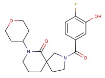 2-(4-fluoro-3-hydroxybenzoyl)-7-(tetrahydro-2H-pyran-4-yl)-2,7-diazaspiro[4.5]decan-6-one
