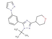1-tert-butyl-5-[3-(1H-pyrazol-1-yl)phenyl]-3-(tetrahydro-2H-pyran-4-yl)-1H-1,2,4-triazole