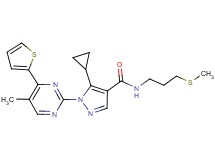 5-cyclopropyl-1-[5-methyl-4-(2-thienyl)-2-pyrimidinyl]-N-[3-(methylthio)propyl]-1H-pyrazole-4-carboxamide
