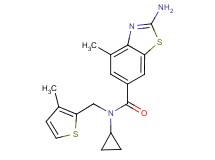 2-amino-N-cyclopropyl-4-methyl-N-[(3-methyl-2-thienyl)methyl]-1,3-benzothiazole-6-carboxamide