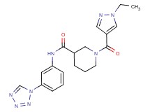 1-[(1-ethyl-1H-pyrazol-4-yl)carbonyl]-N-[3-(1H-tetrazol-1-yl)phenyl]piperidine-3-carboxamide