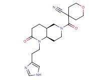 4-{[(4aS*,8aR*)-1-[2-(1H-imidazol-4-yl)ethyl]-2-oxooctahydro-1,6-naphthyridin-6(2H)-yl]carbonyl}tetrahydro-2H-pyran-4-carbonitrile