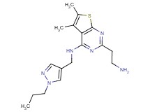 2-(2-aminoethyl)-5,6-dimethyl-N-[(1-propyl-1H-pyrazol-4-yl)methyl]thieno[2,3-d]pyrimidin-4-amine dihydrochloride