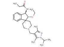 N-{(2R*,3R*)-2-ethoxy-1'-[(1-isopropyl-3,5-dimethyl-1H-pyrazol-4-yl)methyl]-2,3-dihydrospiro[indene-1,4'-piperidin]-3-yl}propanamide