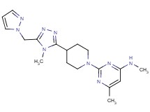 N,6-dimethyl-2-{4-[4-methyl-5-(1H-pyrazol-1-ylmethyl)-4H-1,2,4-triazol-3-yl]piperidin-1-yl}pyrimidin-4-amine