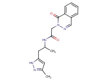 N-[1-methyl-2-(3-methyl-1H-pyrazol-5-yl)ethyl]-2-(1-oxo-2(1H)-phthalazinyl)acetamide