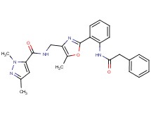 1,3-dimethyl-N-[(5-methyl-2-{2-[(phenylacetyl)amino]phenyl}-1,3-oxazol-4-yl)methyl]-1H-pyrazole-5-carboxamide