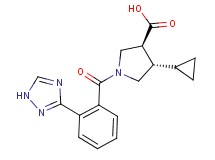 (3S*,4S*)-4-cyclopropyl-1-[2-(1H-1,2,4-triazol-3-yl)benzoyl]pyrrolidine-3-carboxylic acid