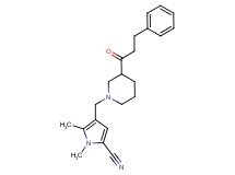 1,5-dimethyl-4-{[3-(3-phenylpropanoyl)-1-piperidinyl]methyl}-1H-pyrrole-2-carbonitrile