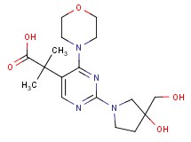 2-{2-[3-hydroxy-3-(hydroxymethyl)pyrrolidin-1-yl]-4-morpholin-4-ylpyrimidin-5-yl}-2-methylpropanoic acid