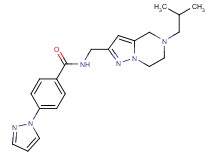N-[(5-isobutyl-4,5,6,7-tetrahydropyrazolo[1,5-a]pyrazin-2-yl)methyl]-4-(1H-pyrazol-1-yl)benzamide