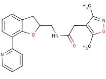 2-(3,5-dimethyl-4-isoxazolyl)-N-{[7-(2-pyridinyl)-2,3-dihydro-1-benzofuran-2-yl]methyl}acetamide
