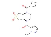 (4aR*,7aS*)-1-(cyclobutylcarbonyl)-4-[(1-methyl-1H-pyrazol-5-yl)carbonyl]octahydrothieno[3,4-b]pyrazine 6,6-dioxide